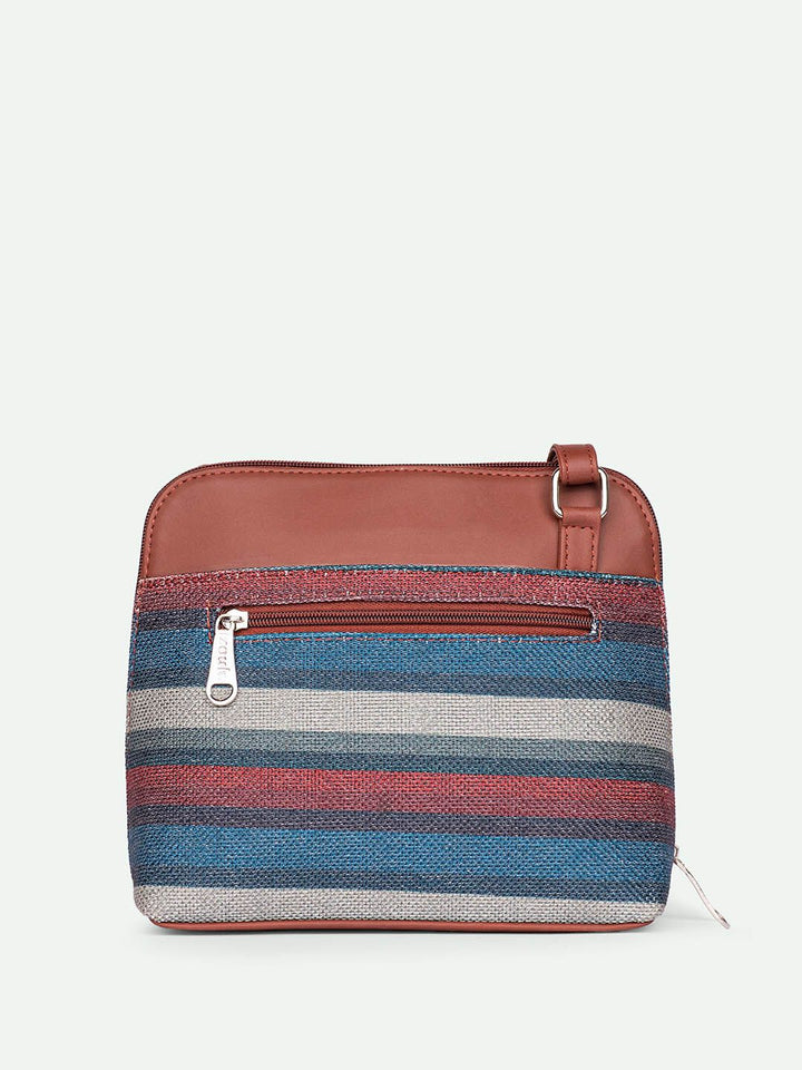 ZOUK Striped Structured Sling Bag