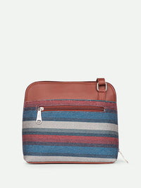 ZOUK Striped Structured Sling Bag