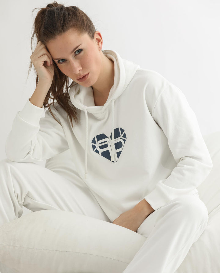 RAREISM Graphic Printed Hooded Cotton Sweatshirt