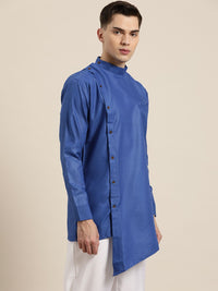 SOJANYA Lelaki Biru Solid Asymmetric Kurta