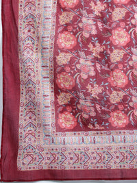 Indo Era Floral Embroidered  Thread Work Kurta With Palazzos & Dupatta