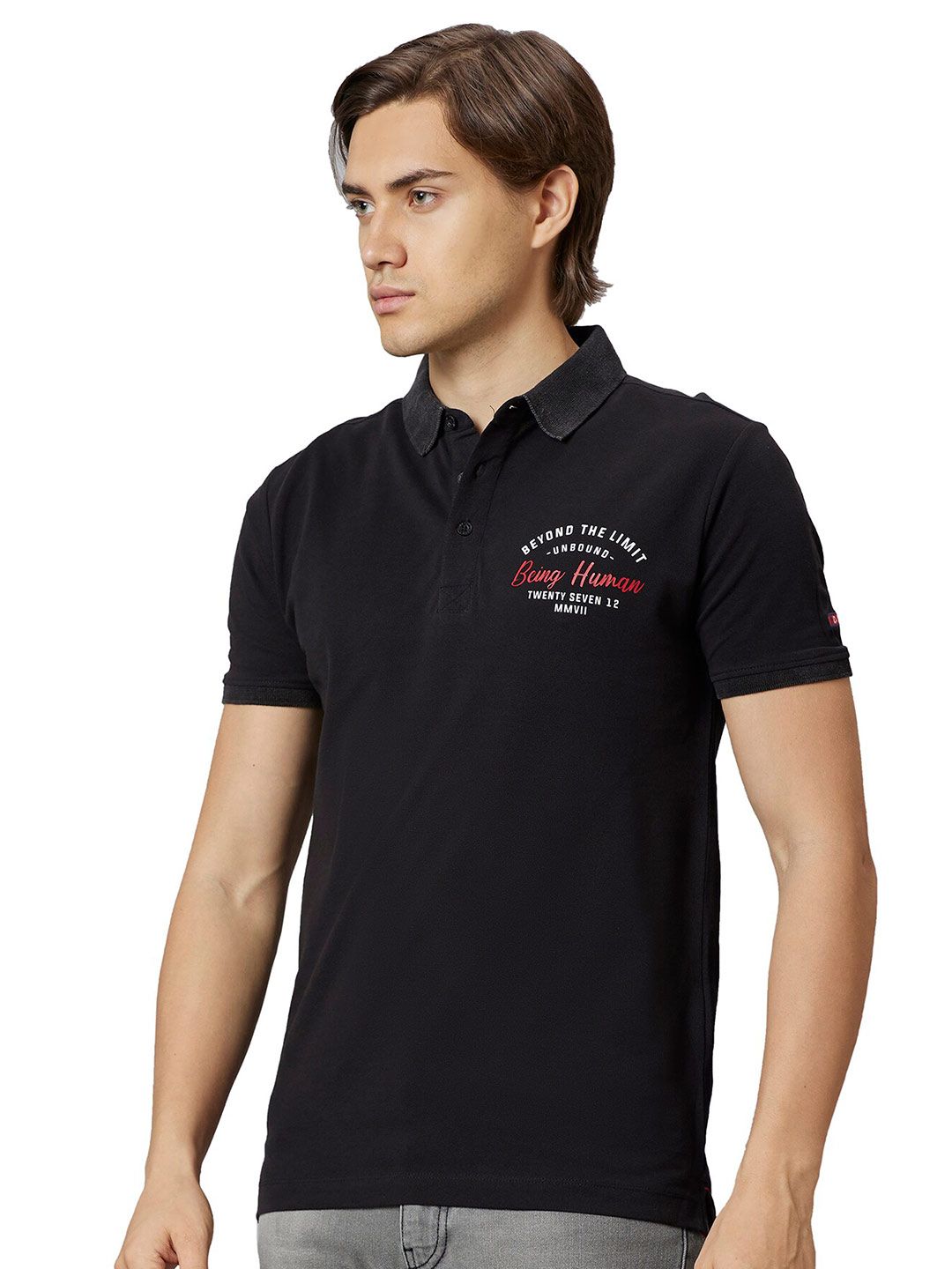 Being Human Polo Collar Cotton Regular T-shirt