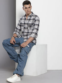 The Indian Garage Co Pure Cotton Slim Fit Checked Casual Shirt