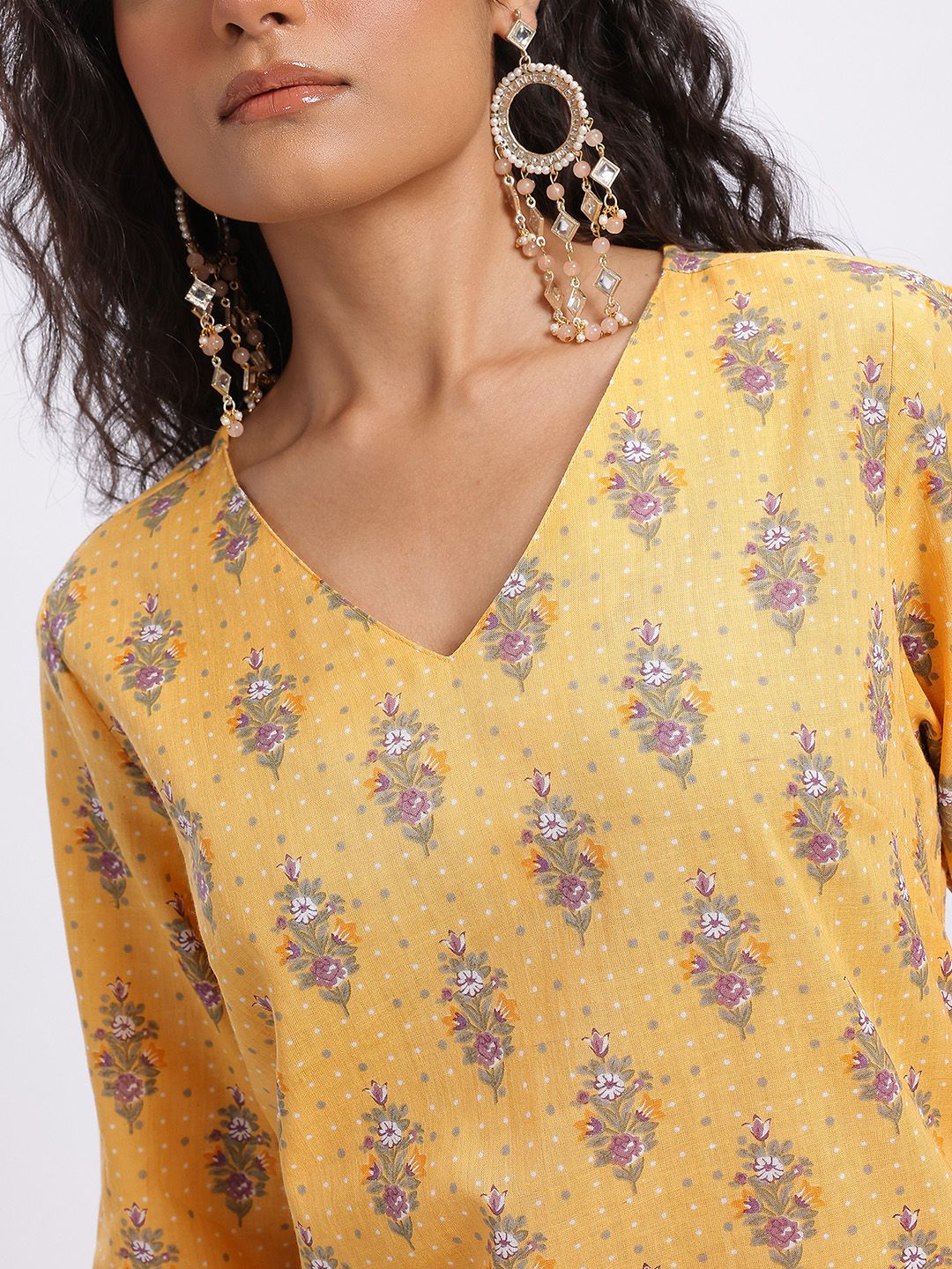 Anouk Printed Pure Cotton Kurta with Trousers & Dupatta