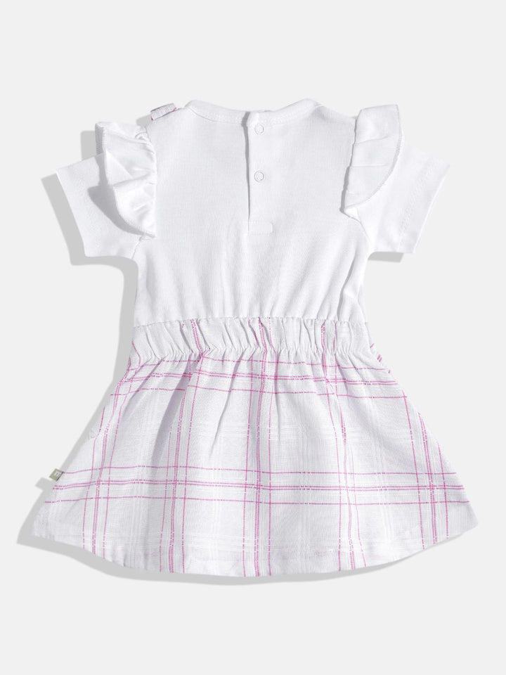 Moms Love Infant Girls Print Bow Detail Pleated Fit & Flare Dress