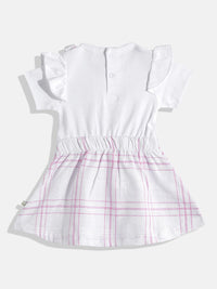 Moms Love Infant Girls Print Bow Detail Pleated Fit & Flare Dress