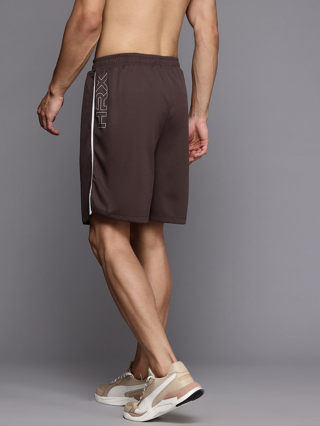 HRX by Hrithik Roshan Men Mid-Rise Brand Logo Print Detail Rapid-Dry Training Shorts