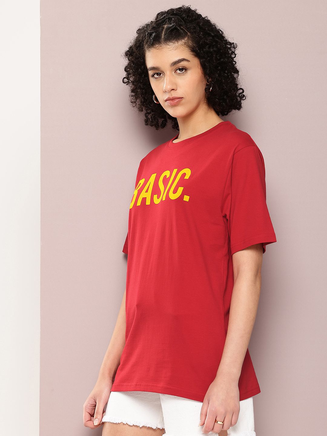 DILLINGER Women Typography Printed Pure Cotton Oversized T-shirt