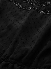Antheaa Women Black Self-Design Bardot Top