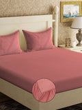 KLOTTHE Kids Rust Polycotton 300 TC Fitted King Cadar dengan 2 Sarung Bantal-98 x 89 inci