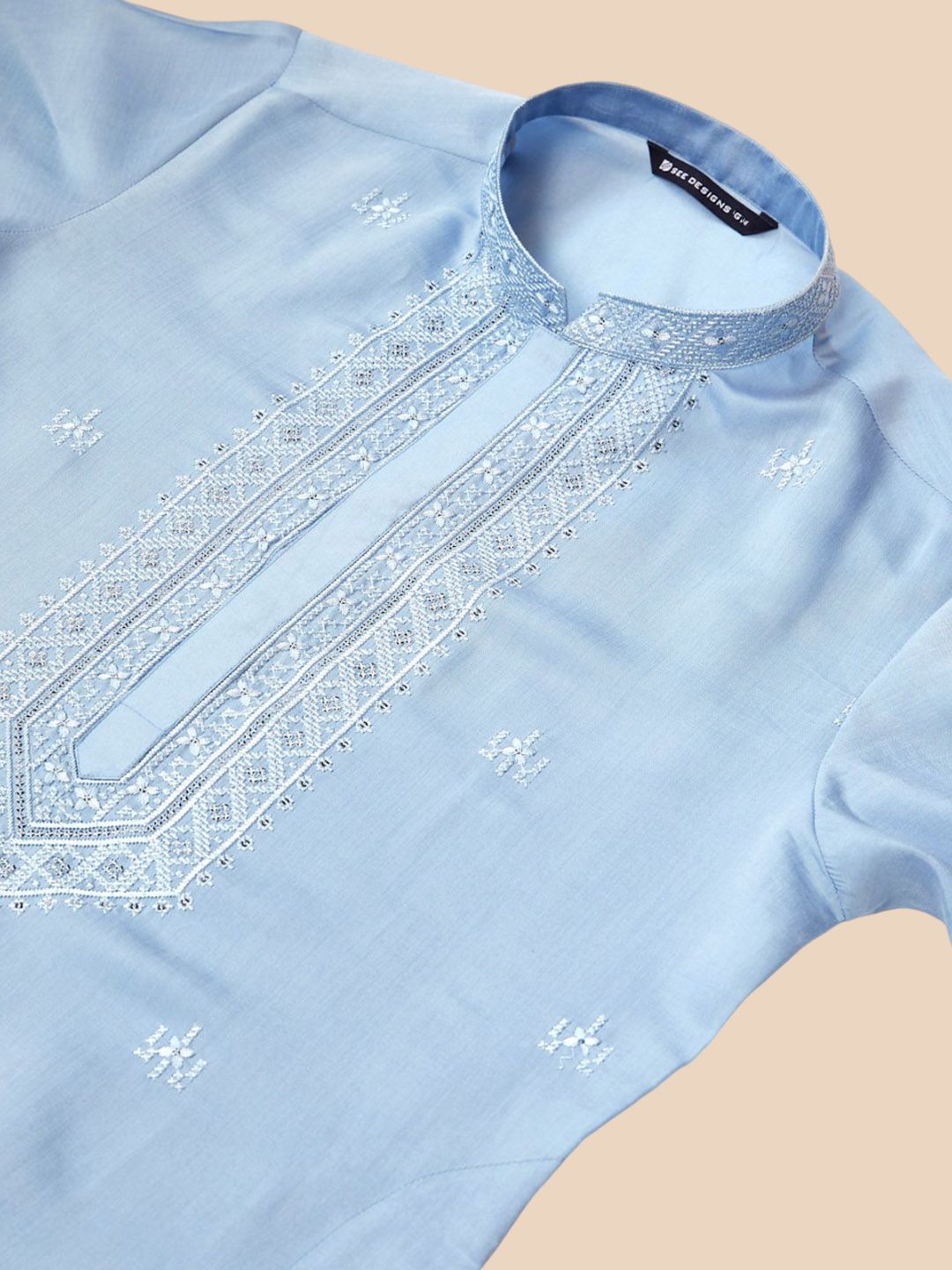 See Designs Men Embroidered Regular Thread Work Kurta with Pyjamas