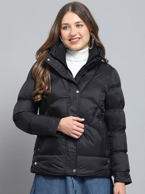 Monte Carlo Women Mock Collar Solid Casual Lightweight Puffer Jacket