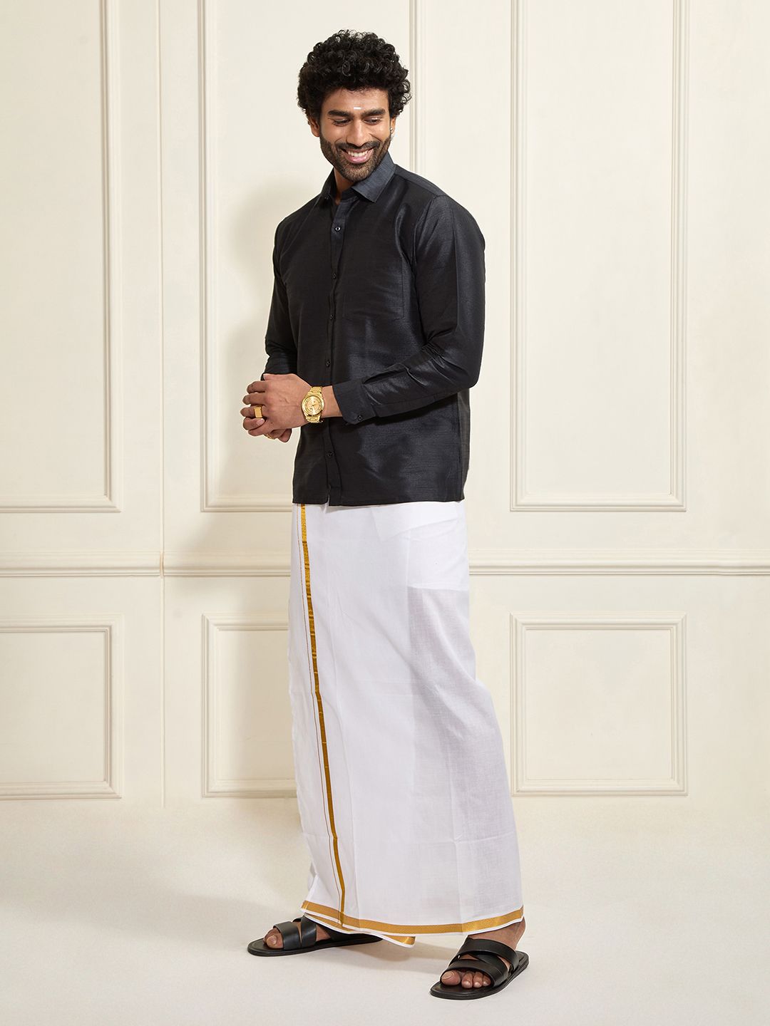 VASTRAMAY Shirt With Veshti Set