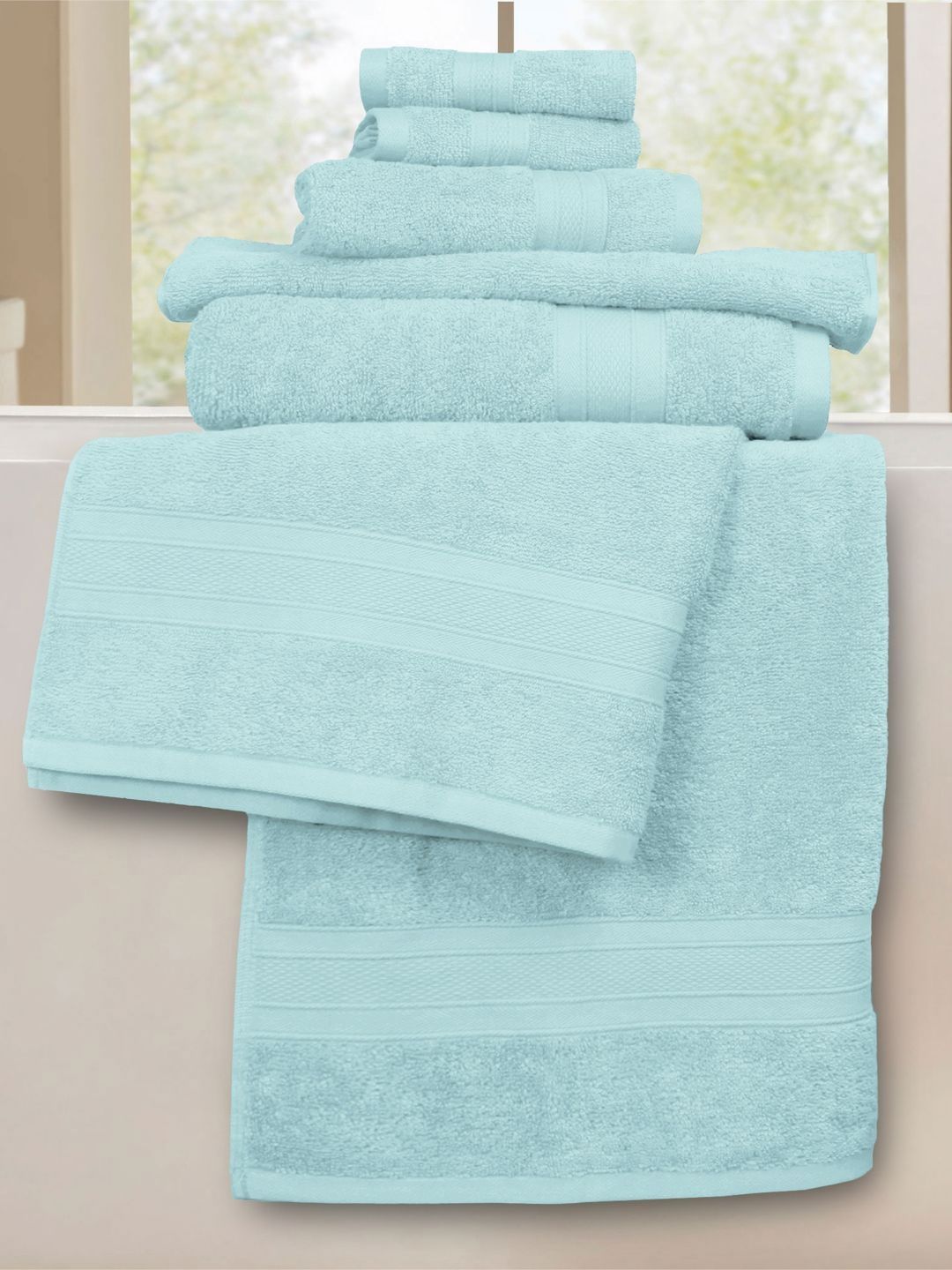 MYTRIDENT Blue 6 Pieces Pure Cotton 500 GSM Towel Set