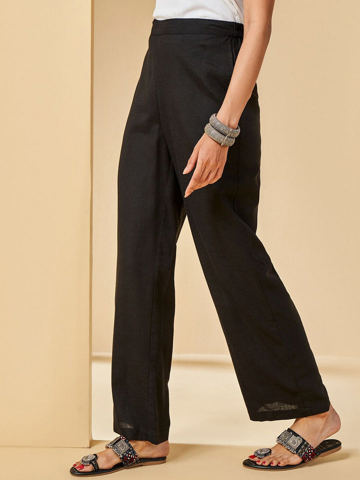 Global Desi Women Mid-Rise Parallel Trousers