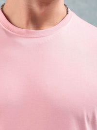 The Indian Garage Co Pink Round Neck Short Sleeves Regular T-shirt