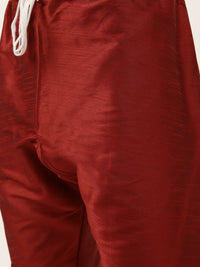 SOJANYA Men Maroon & Beige Kurta with Churidar