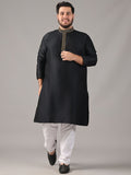 SOJANYA PLUS Size Paisley Embroidered Thread Work Band Collar Straight Kurta