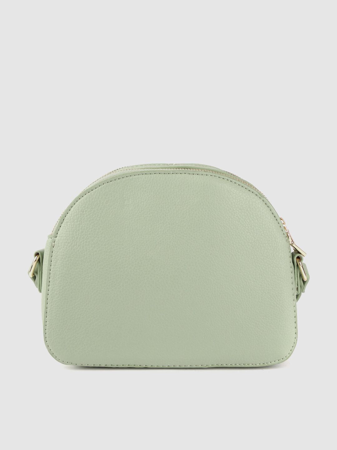 Lino Perros Green Solid Half Moon Sling Bag