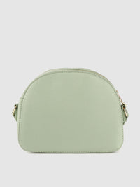 Lino Perros Green Solid Half Moon Sling Bag