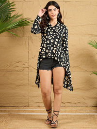 Berrylush Women Animal Printed High-Low Tunic