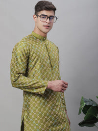SOJANYA Kurta Biasa Sulam Geometrik Dengan Churidar