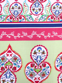 BOMBAY DYEING Pink & White Ethnic Motifs Cotton 300 TC King Bedsheet & 4 Pillow Cover