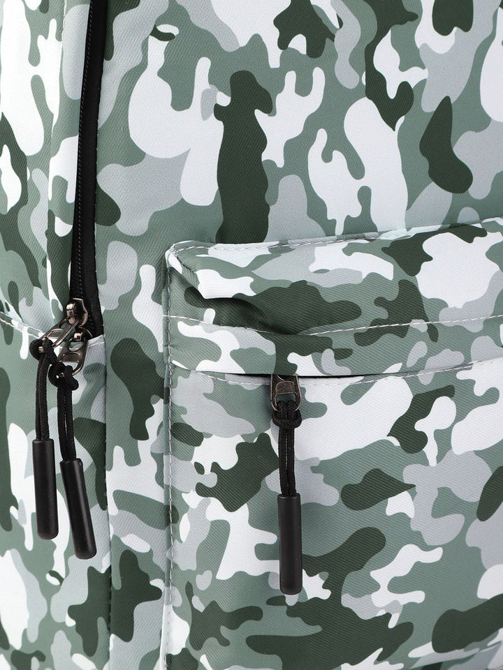 Lino Perros Women Olive Green & White Camouflage Print Laptop Backpack