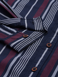 The Indian Garage Co Men Striped Cotton Casual Shirt