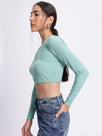 DressBerry Girly Glam Textured Crop Top