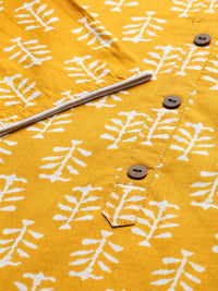 Anouk Women Yellow & White Printed Kurta with Palazzos