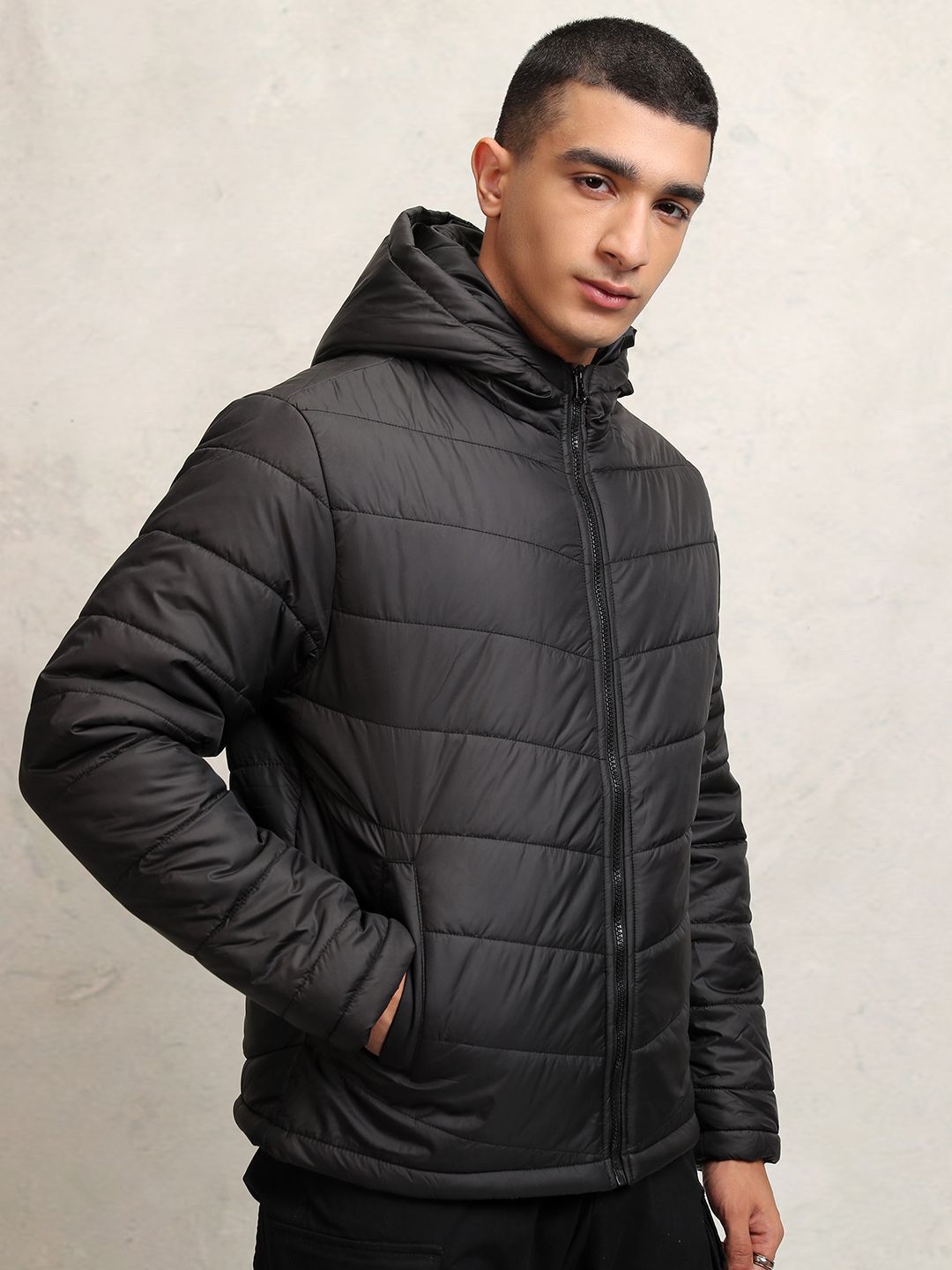 Highlander Men Selap Jaket Puffer dengan Hood