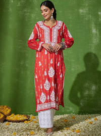 House of Chikankari Women Embroidered Chikankari Kurta