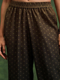Vishudh Brown Floral Printed Regular Kurta with Trousers & Dupatta