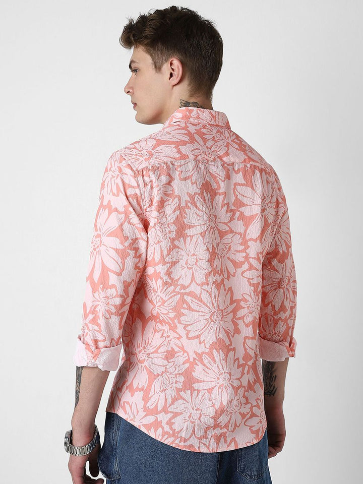 VASTRADO Men Classic Slim Fit Floral Opaque Floral  Printed Casual Shirt