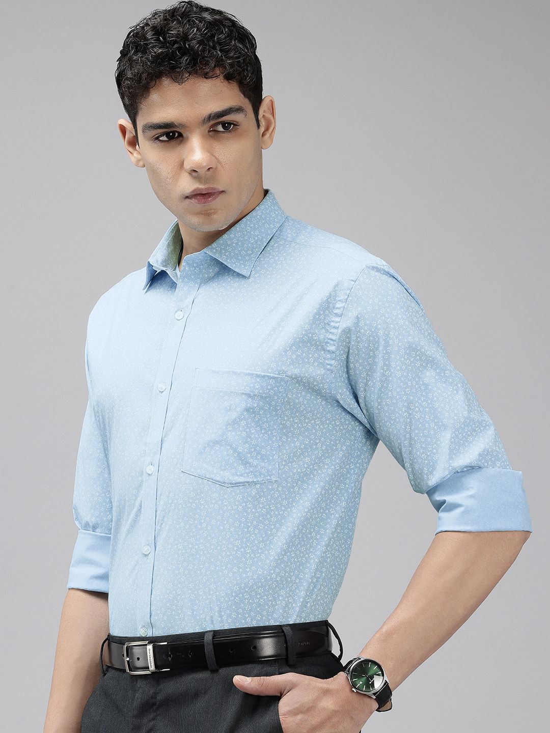 Park Avenue Slim Fit Floral Printed Formal Shirt
