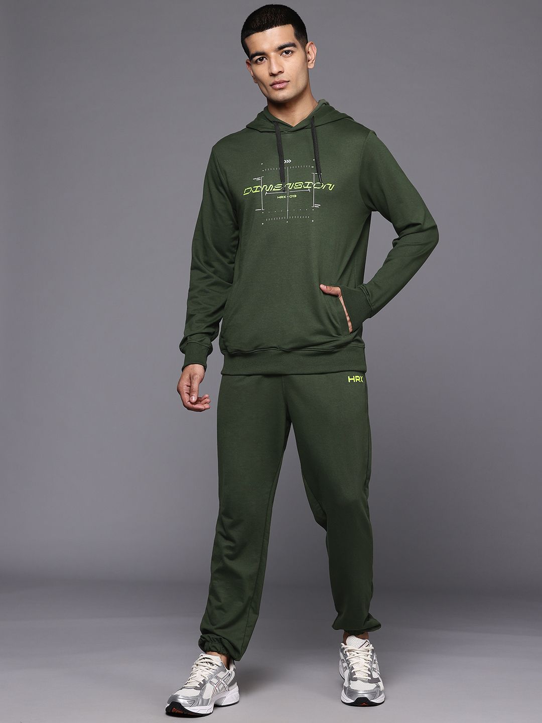 HRX by Hrithik Roshan Men Printed Hooded Lifestyle Tracksuit
