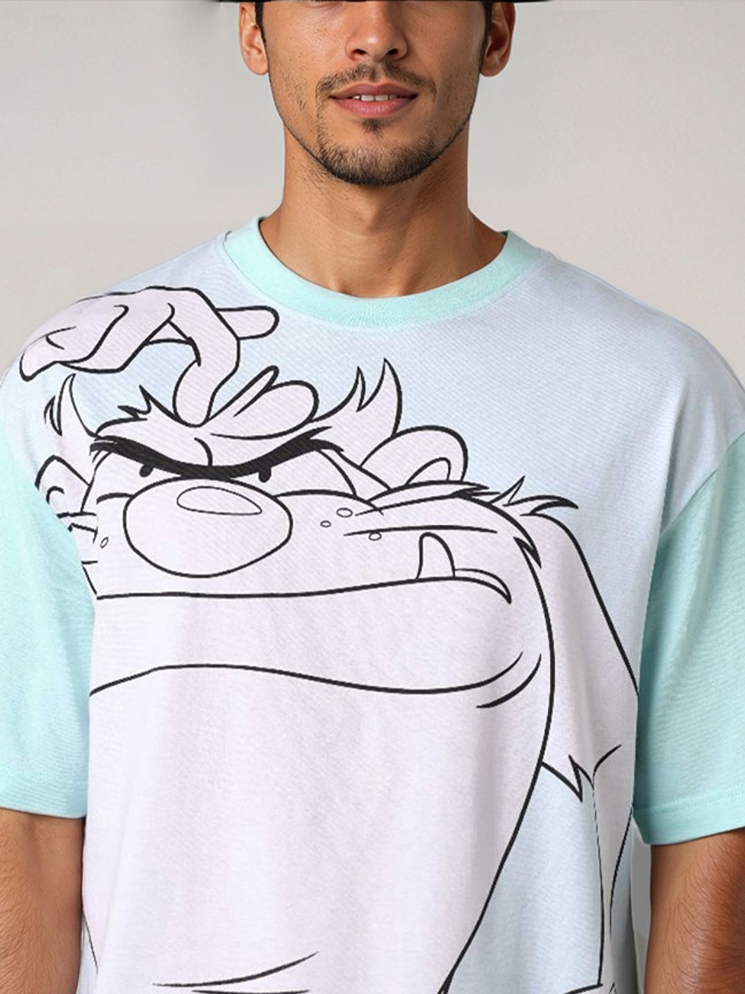 The Indian Garage Co Pure Cotton Looney Tunes Graphic Printed Cotton Boxy Fit T-shirt