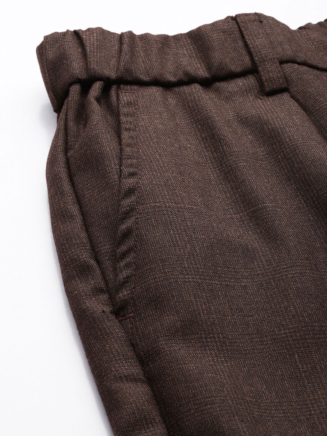 The Indian Garage Co. X Luxe Men Relaxed Straight Fit Textured Pleated Formal Trousers