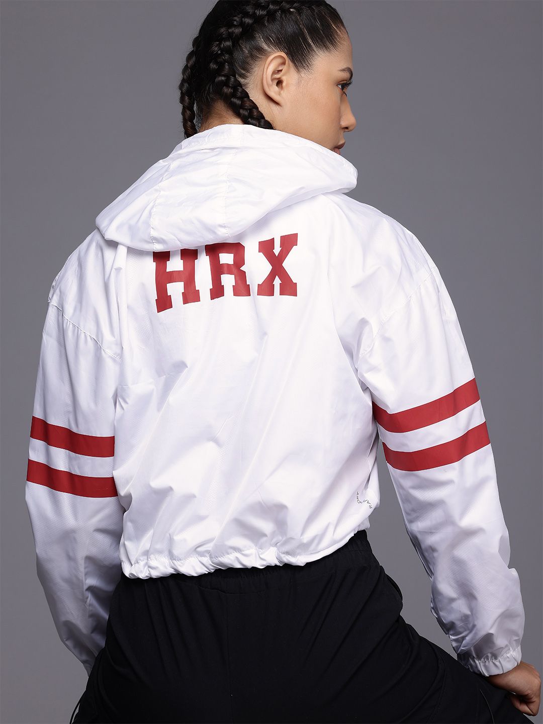 HRX by Hrithik Roshan Rapid-Dry Crop Hooded Jacket