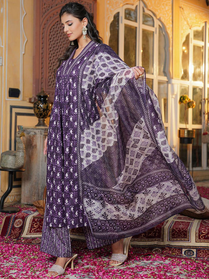 KALINI Women Paisley Printed Regular Kurta with Palazzos & Dupatta