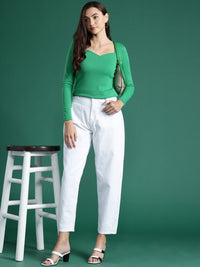 DressBerry Sweetheart Neck Ribbed Top