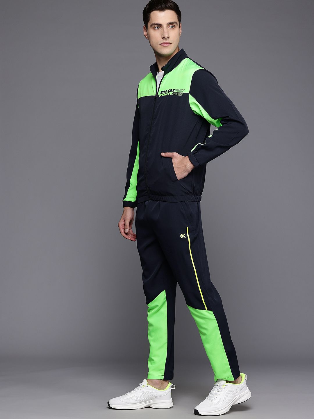HRX by Hrithik Roshan Colourblocked Running Tracksuits