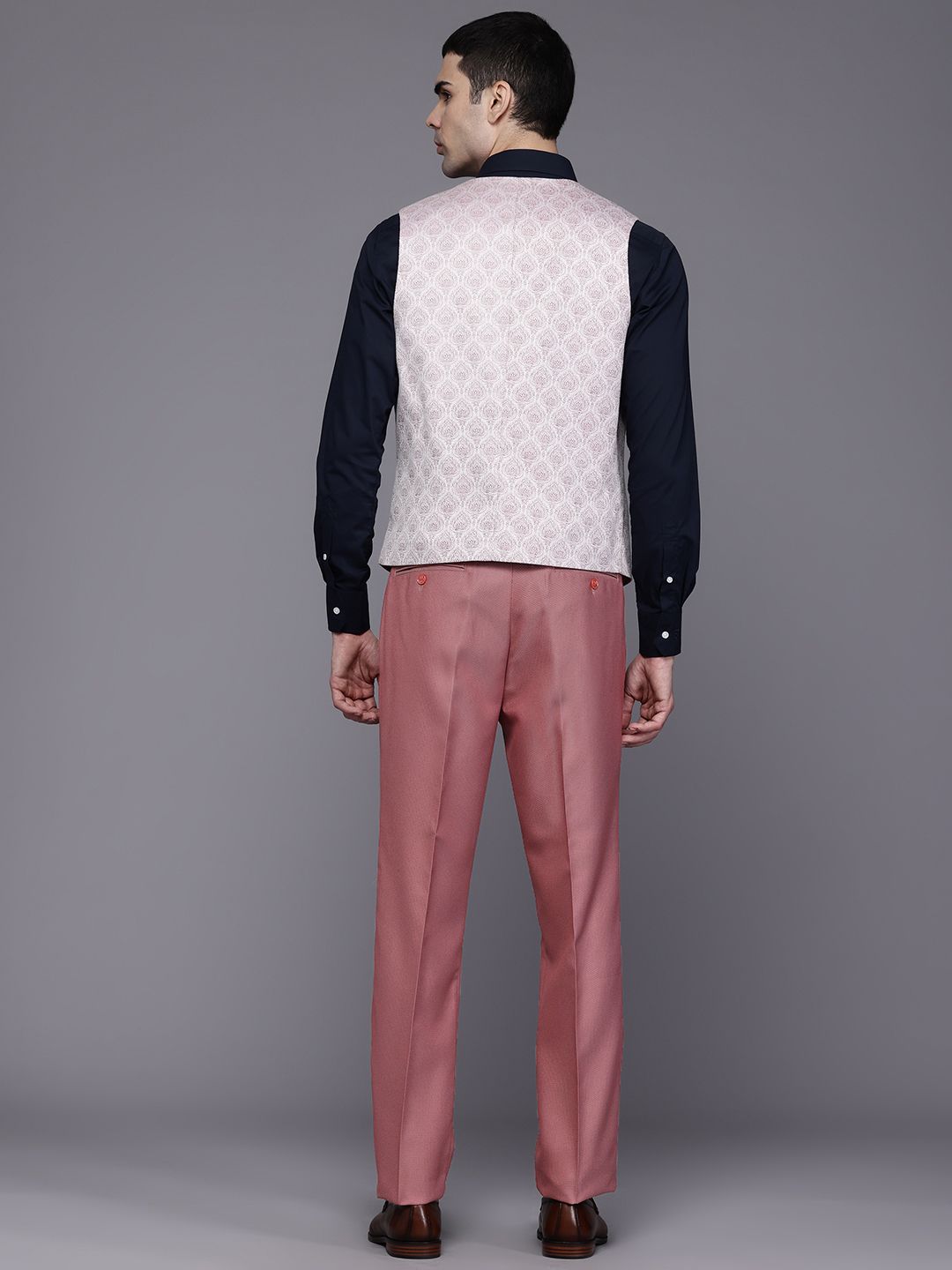 Raymond Party Blazer & Trouser With Woven Design Waistcoat