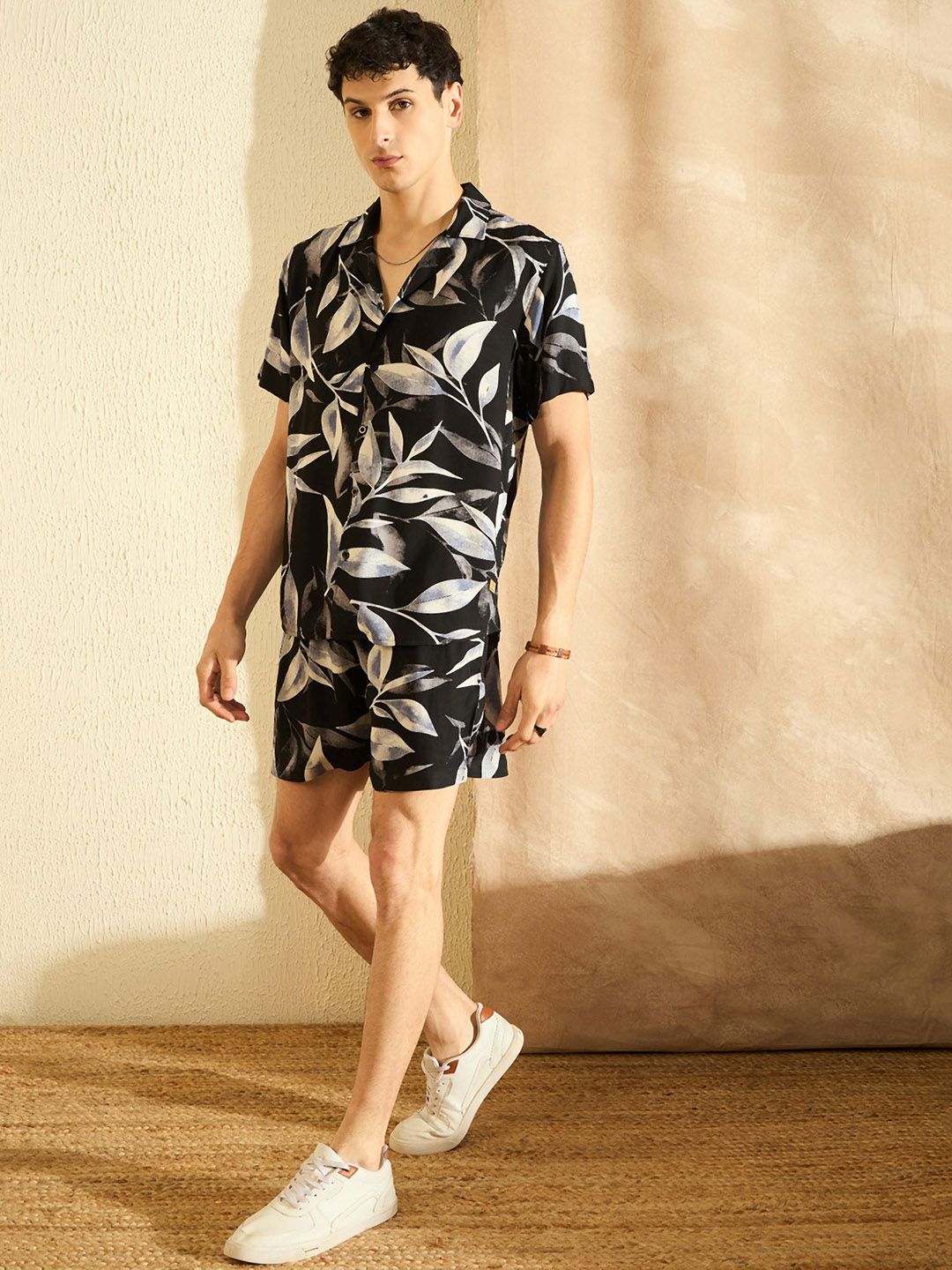 DENNISON Leaf Block Printed Oversized Co Ords Set