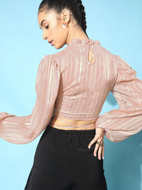 STREET 9 Women Pretty Pink Horizontal Striped Top