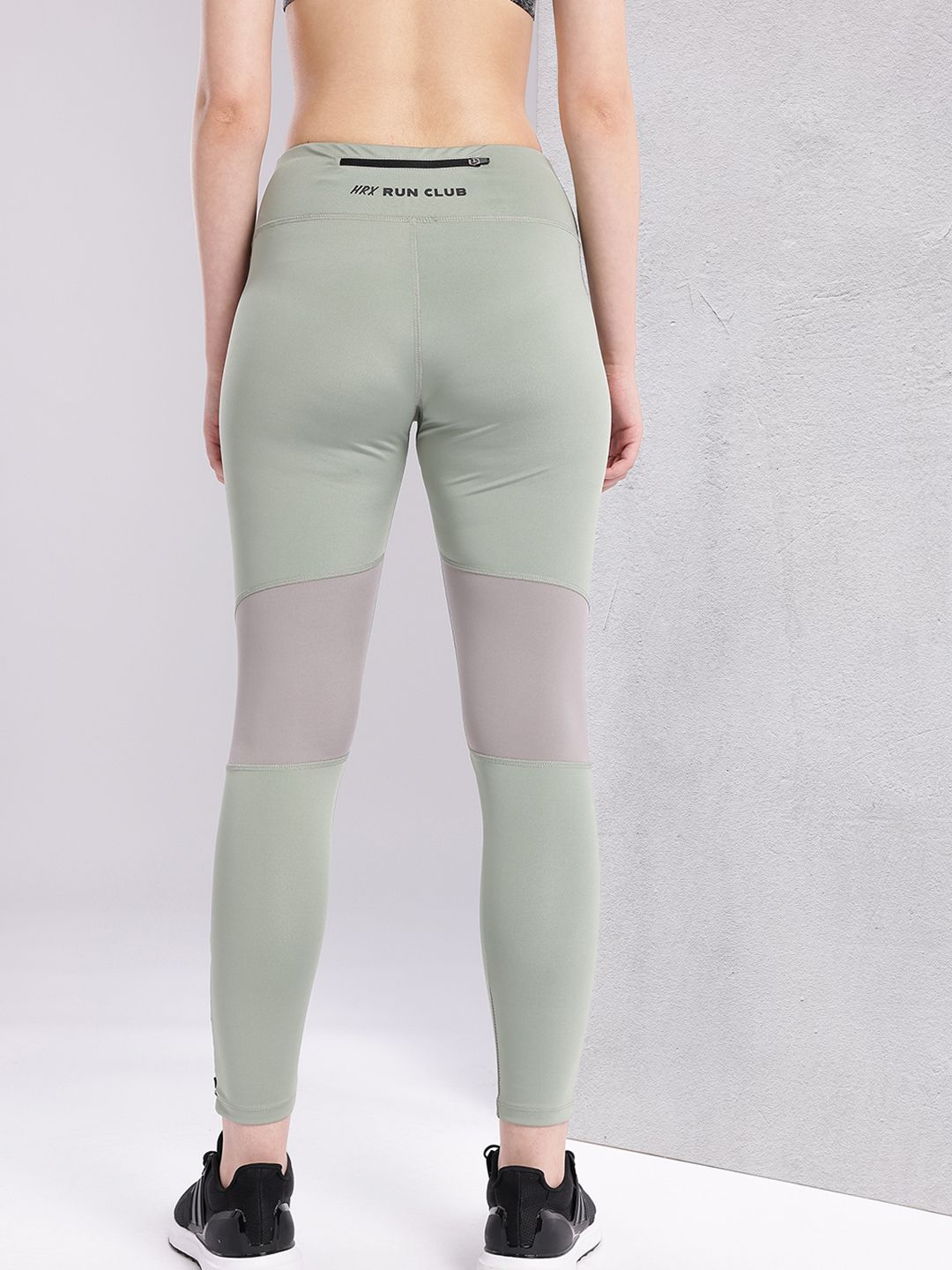 HRX by Hrithik Roshan Women Colourblock Rapid-Dry Cropped Running Tights
