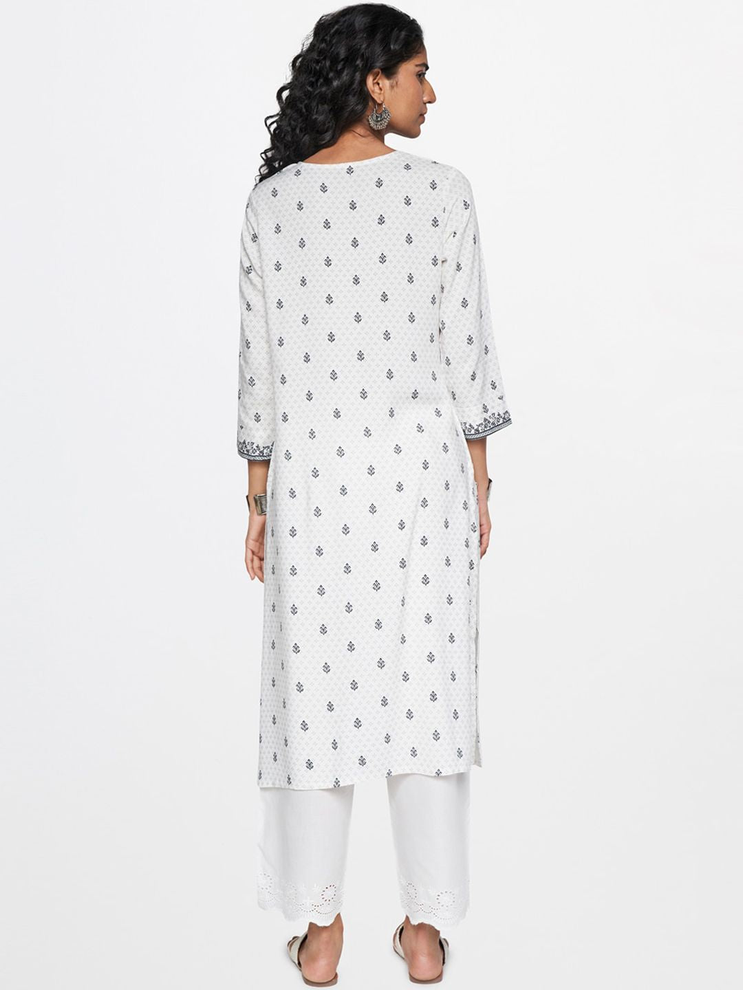 Global Desi Women Hem Design Straight Fit Pure Cotton Palazzos
