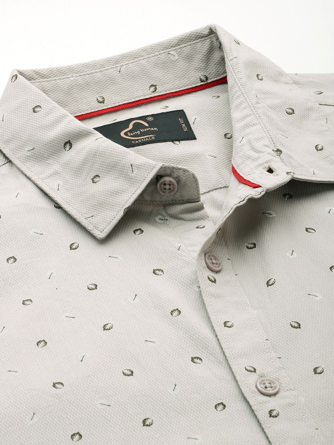 Being Human Pure Cotton Slim Fit Printed Casual Shirt