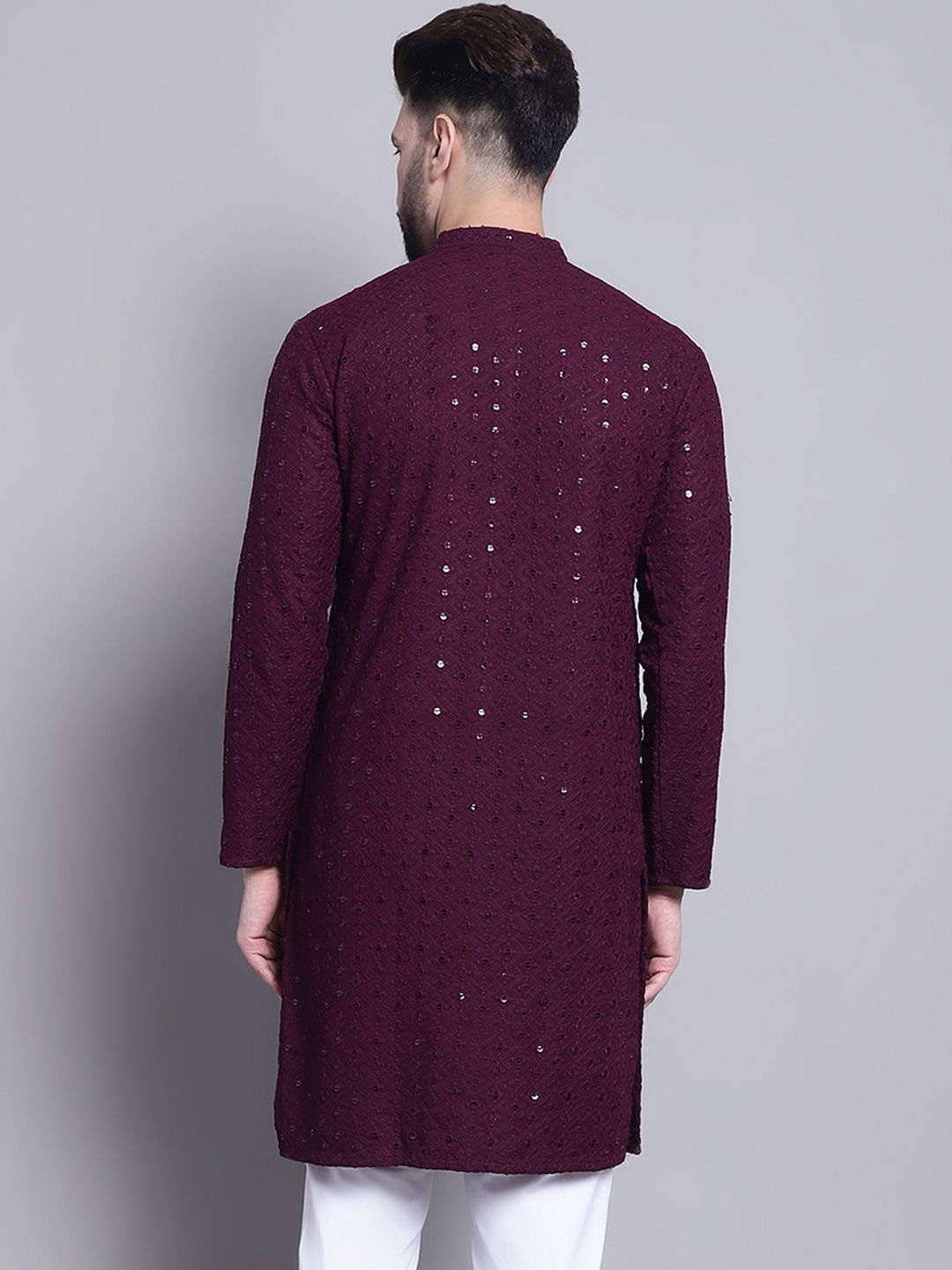 SOJANYA Lelaki Motif Etnik Kurta Bersulam Labuci